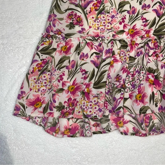 Lane Bryant Plus Size Floral Assymetric Hem Faux Wrap Knee Length Skirt Fair - Picture 12 of 12